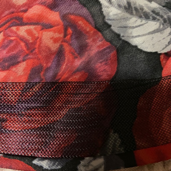 Trixxi Bow Back Rose Print Fit & Flare Sleeveless Cocktail Party Prom Dress - Picture 11 of 16